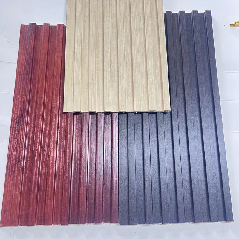 Custom WPC Fiber Grating Groove Surface Waterdicht Branddicht Muurbekleding voor woningversiering